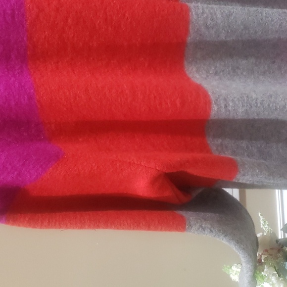 NWOT Max Studio wool blend gray pink red coat long jacket 1X - Picture 10 of 14